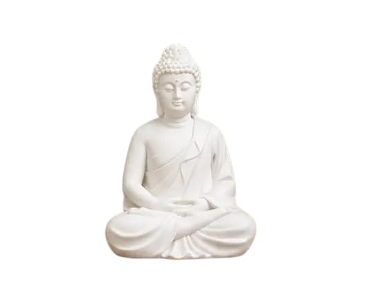White Buddha Idol Meditation Statue – Peaceful Gautam Buddha Murti for Home Decor, Living Room & Office | Polyresin Zen Buddha for Pooja Room, Vastu & Spiritual Gift Decoration