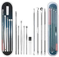6Pcs Ear Pick Earwax Removal Kit and 4Pcs Blackhead Needle kit Ear Cleansing Tool Set,Curved Blackhead Needle Kit, Ear Curette with Blackhead Remover Comedone Extractor