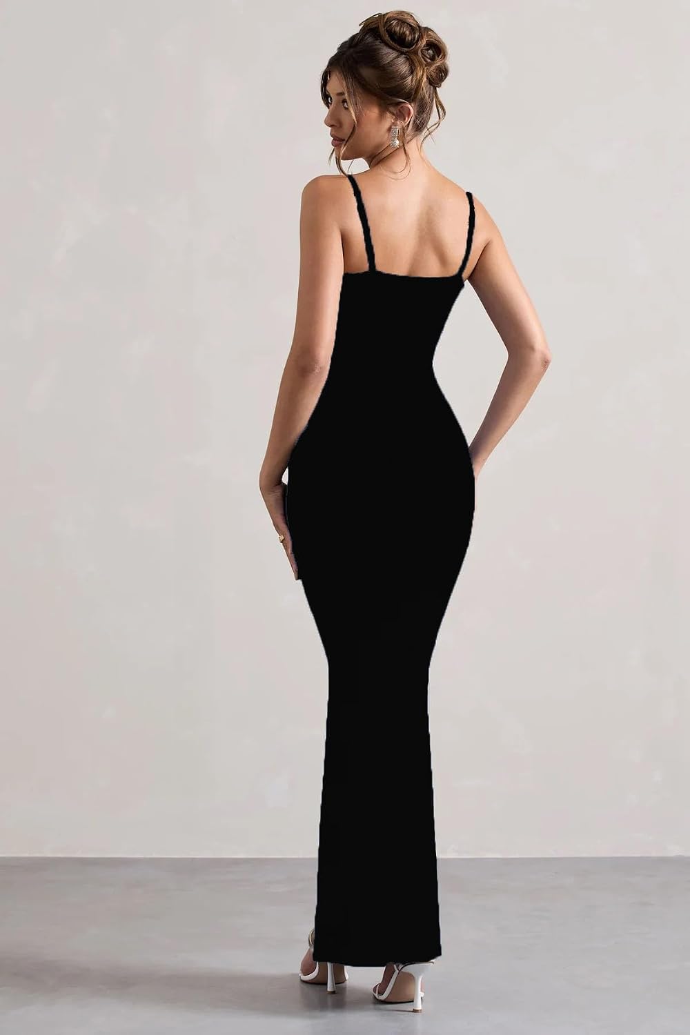 Women’s Bodycon Cami Maxi Length Dress | Soft Stretchable Lycra with High Slit | Sweetheart Neckline | Casual wear