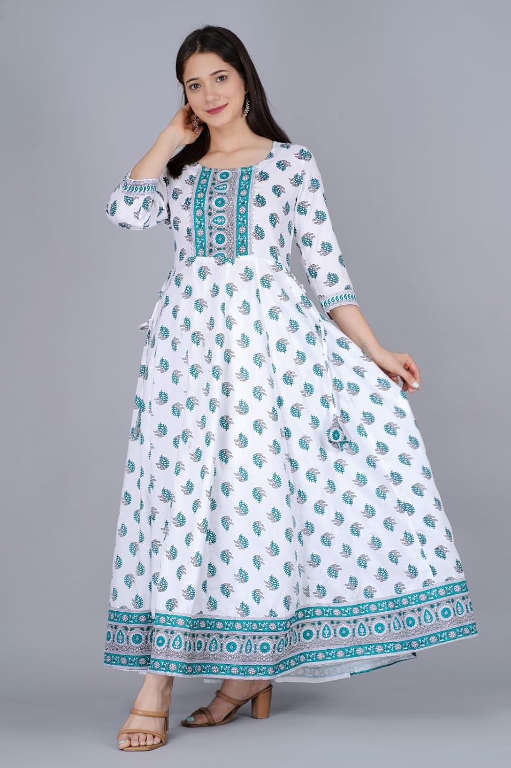 Women Printed Viscose Rayon Anarkali Kurti