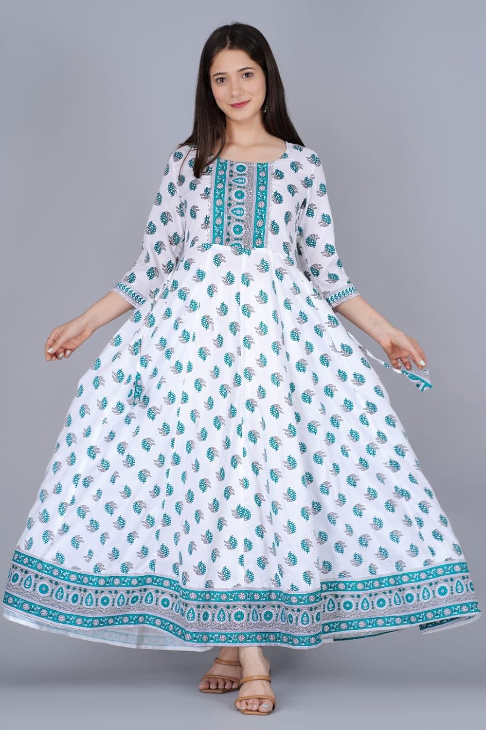 Women Printed Viscose Rayon Anarkali Kurti