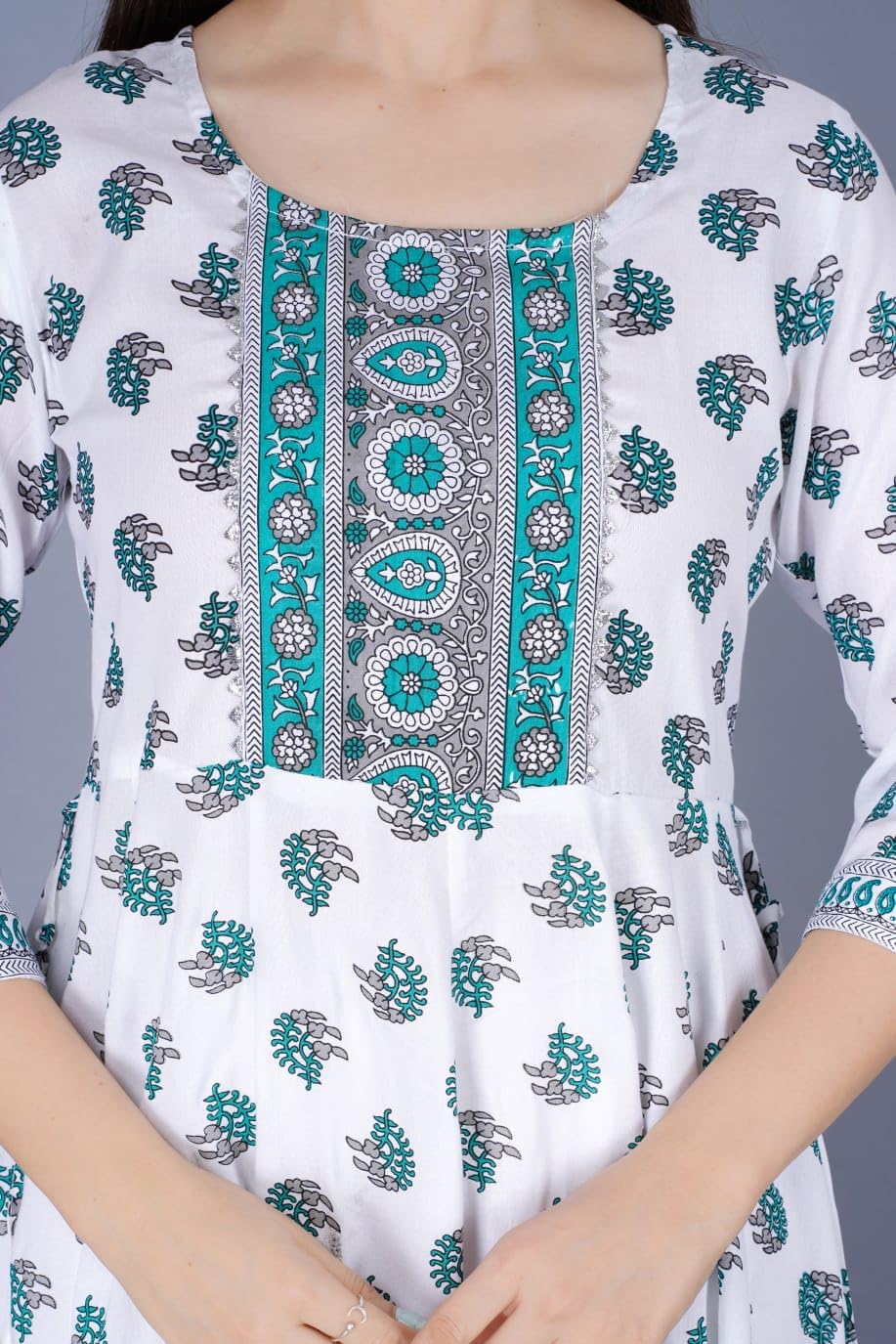 Women Printed Viscose Rayon Anarkali Kurti
