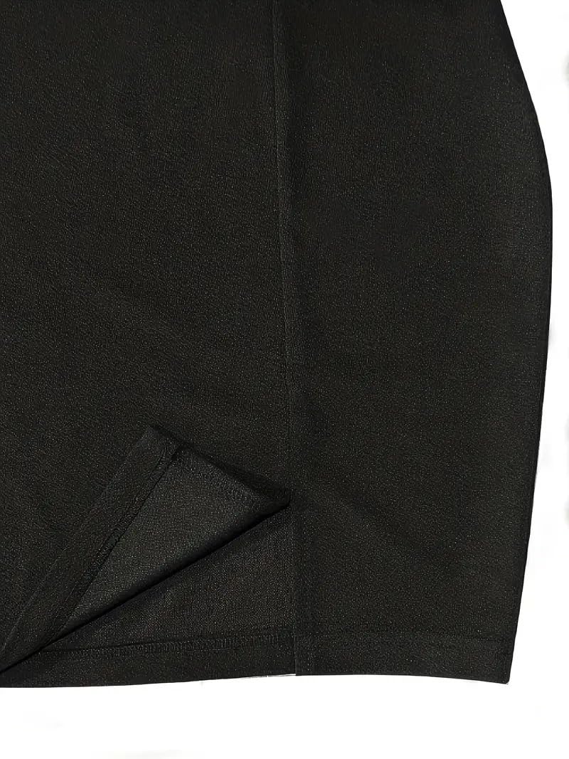 Front Cut Black Stylish Skirt for Women and Girl's Skirt Cotton Blend Stylish Mini Pure Black Skirt | Mini Skirt | Short Skirt (Pack of 1)