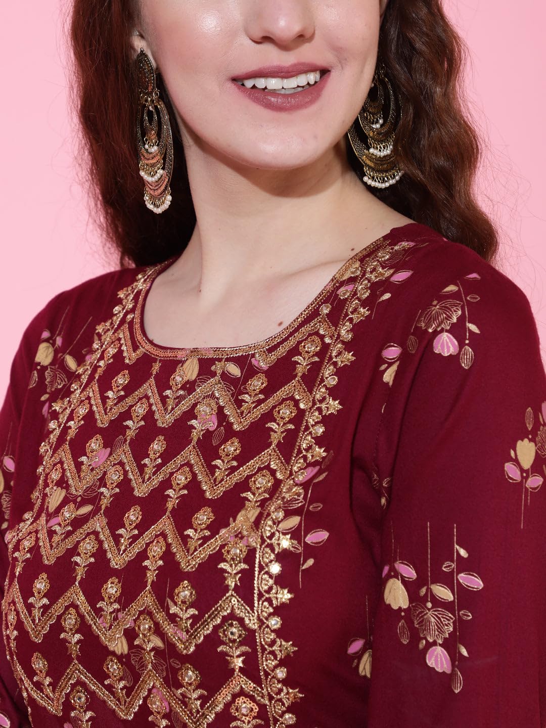 Anarkali Kurti for Womens Printed Rayon Long Gown Kurta Dress Casual Wear