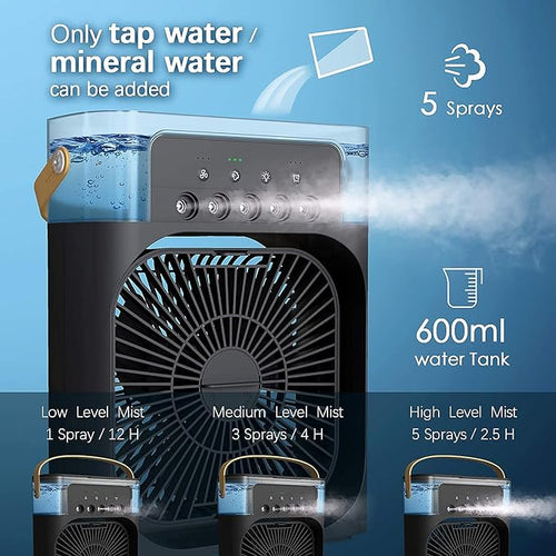 Portable Humidifier Air Cooler Mist Fan - Mini Cooler for Home & Kitchen